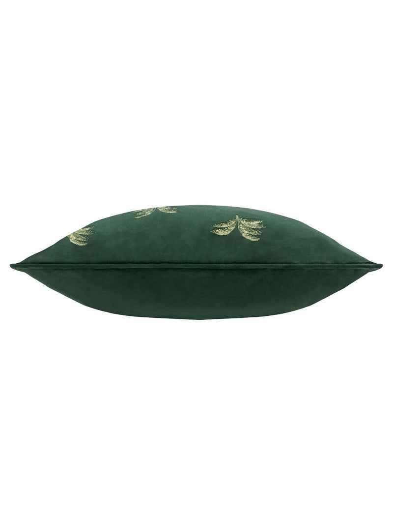 Paoletti emerald Gilded Palms cushion 45cm, imported from the UK