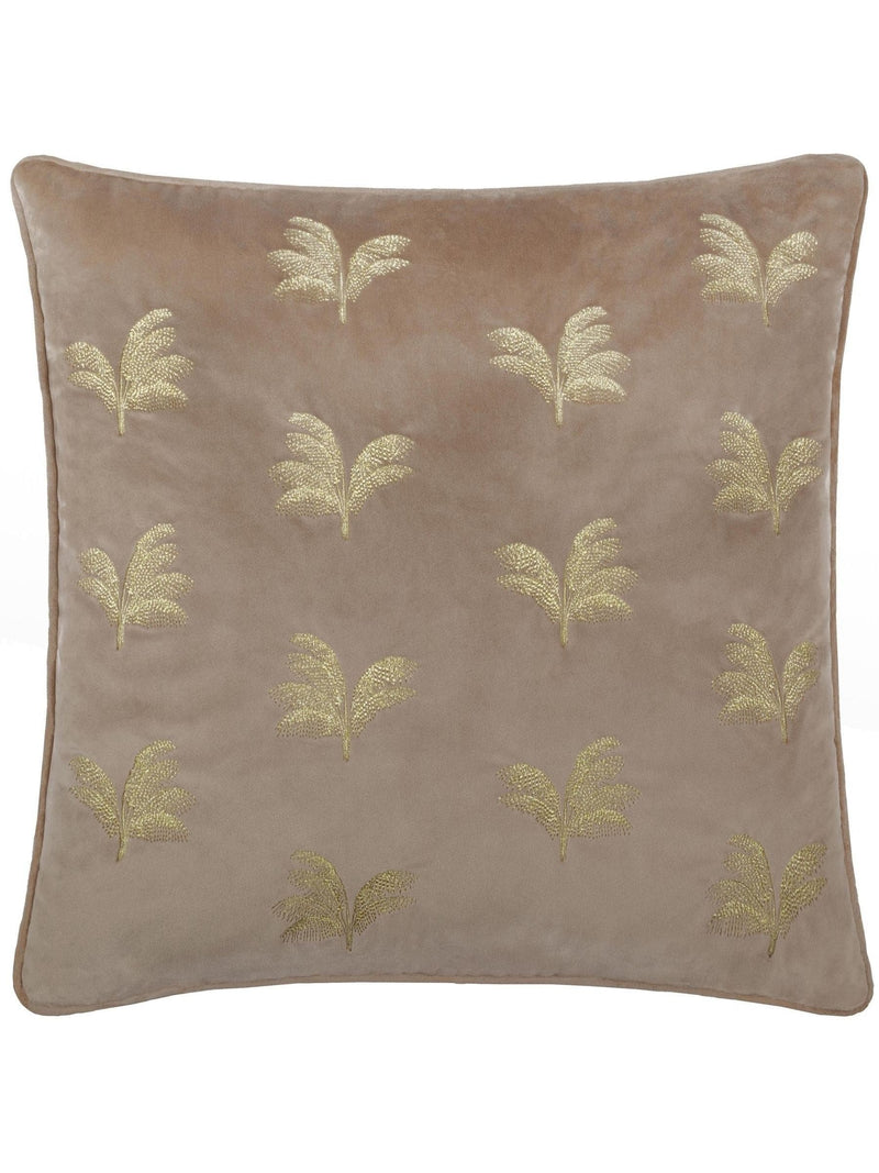 Paoletti Mink Guilded Palms cushion 45cm, UK version