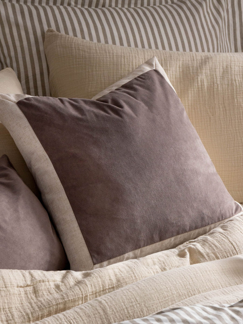 Yard taupe Auden velvet cushion 50cm (British brand)