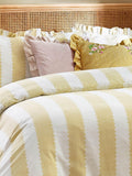 Wylder Solene pink velvet cushion with ruffle trim (British brand)