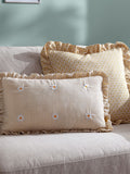 Furn Daises embroidered ruffle cushion 30x50cm UK version