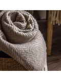 Gallery Home wool throw herringbone design, imported from the UK