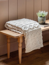 Next Gallery Home Cream Textures Cable Knit Throw- Buy online at McGrocer