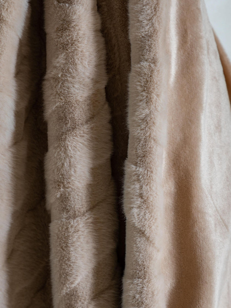 Gallery Home brown chevron faux fur throw 200x130cm, UK version