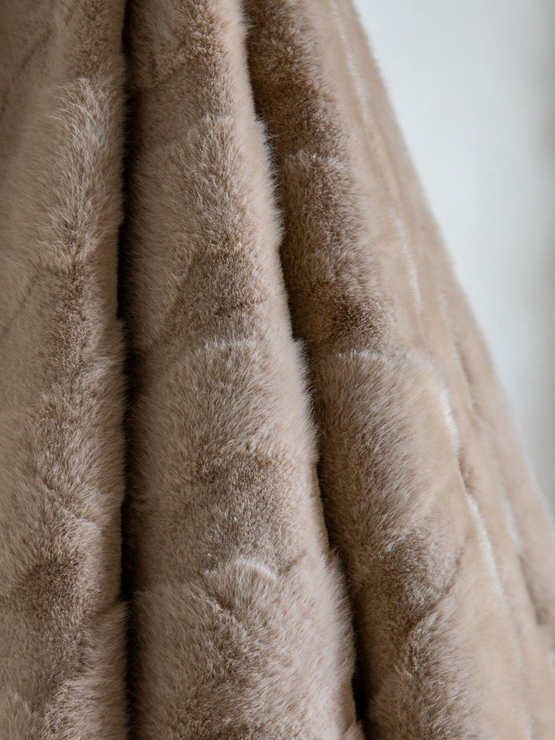 Gallery Home brown chevron faux fur throw 200x130cm, UK version