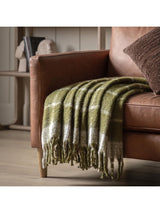 Next Gallery Home Green Poly Check Throw- Buy online at McGrocer