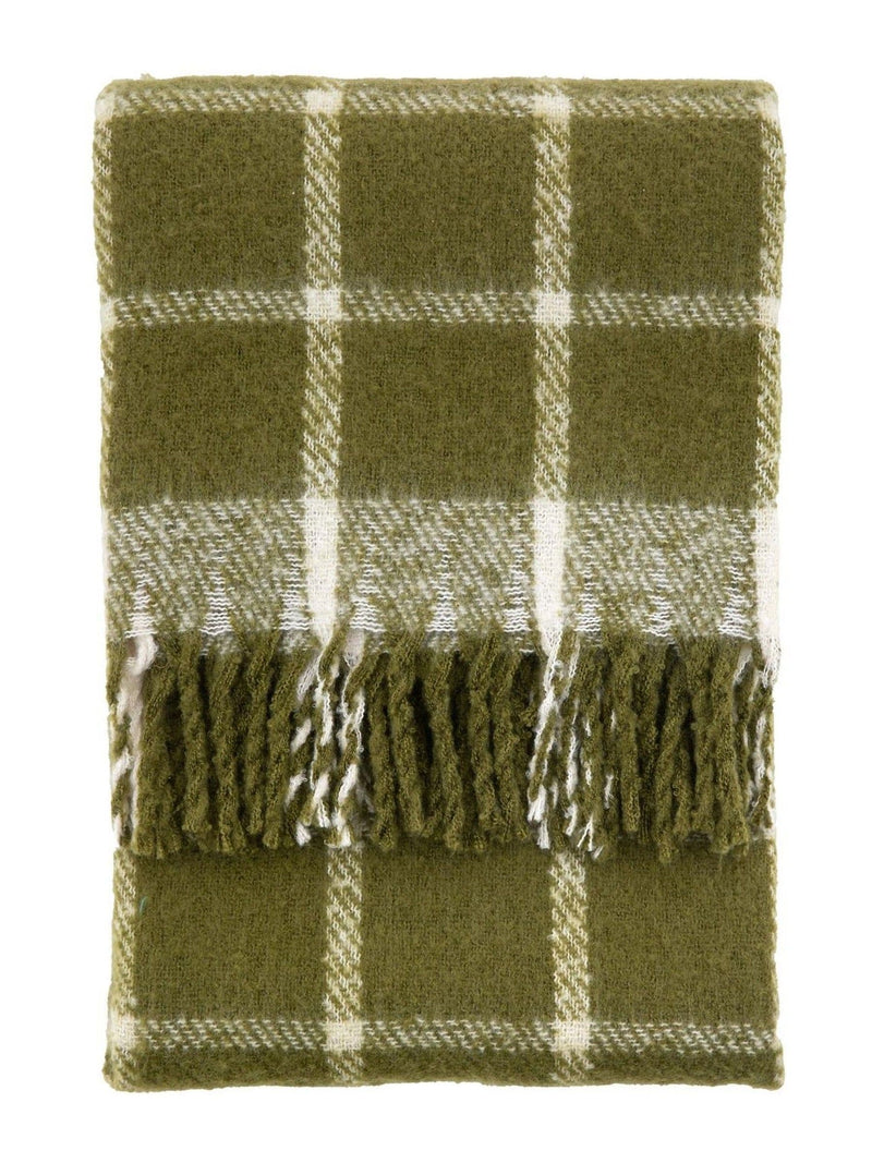 Gallery Home green poly check throw 200x130cm, imported from the UK