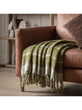 Gallery Home green poly check throw 200x130cm, imported from the UK