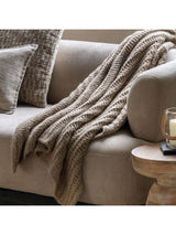 Next Gallery Home Brown Luxury Melange Knit Throw, 130cm x 200cm- Buy online at McGrocer