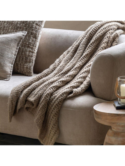 Next Gallery Home Brown Luxury Melange Knit Throw, 130cm x 200cm- Buy online at McGrocer