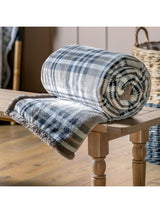 Next Gallery Home Natural Tartan Sherpa Throw (200cm x 152cm)- Buy online at McGrocer