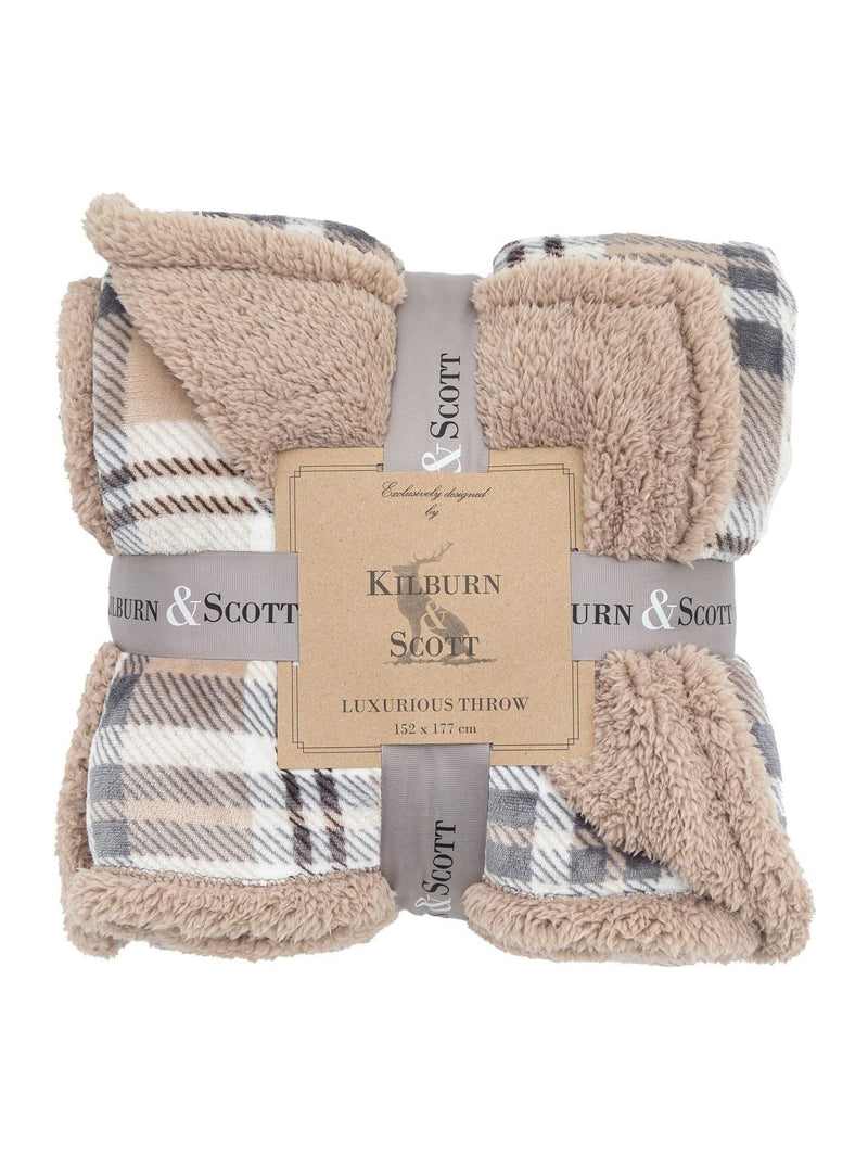 Gallery Home tartan sherpa throw 200x152cm - British product