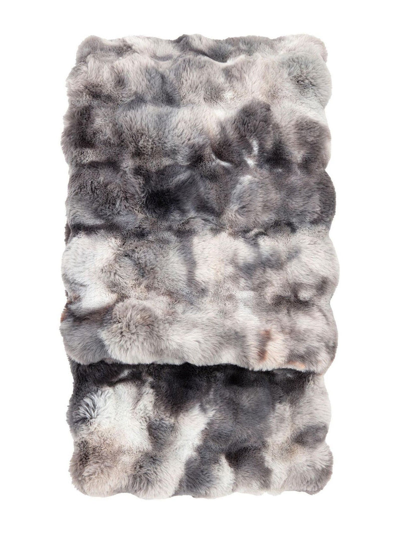 Gallery Home grey marshmallow marble rabbit faux fur throw, UK version