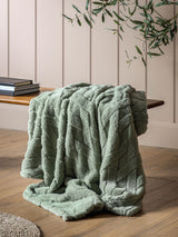 Next Gallery Home Green Textures Cross Knit Aspen Throw- Buy online at McGrocer