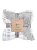 Gallery Home grey tartan sherpa throw blanket, UK version