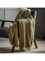 Next Gallery Home Green Teddy Fleece Throw- Buy online at McGrocer