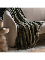 Next Gallery Home Green Willow Chenille Throw- Buy online at McGrocer