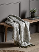 Next Gallery Home Green Herringbone Faux Fur Throw- Buy online at McGrocer