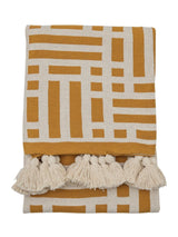 Next Gallery Home Yellow Merton Knitted Tassel Throw 130cm x 200cm- Buy online at McGrocer