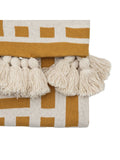 Gallery Home Yellow Merton Knitted Tassel Throw, UK version