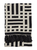 Gallery Home black knitted tassel throw, 200cm by 130cm (British brand)