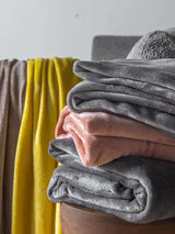 Next Gallery Home Pink Rolled Flannel Fleece Throw- Buy online at McGrocer