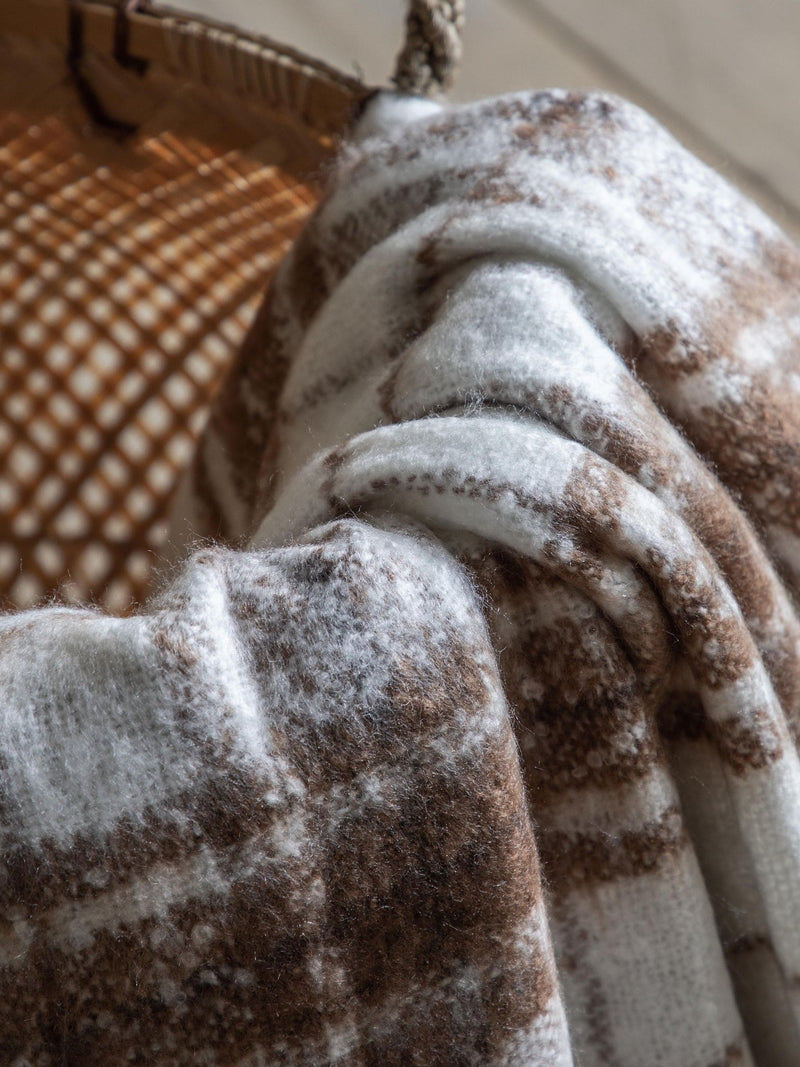 Gallery Home brown check faux throw, UK version