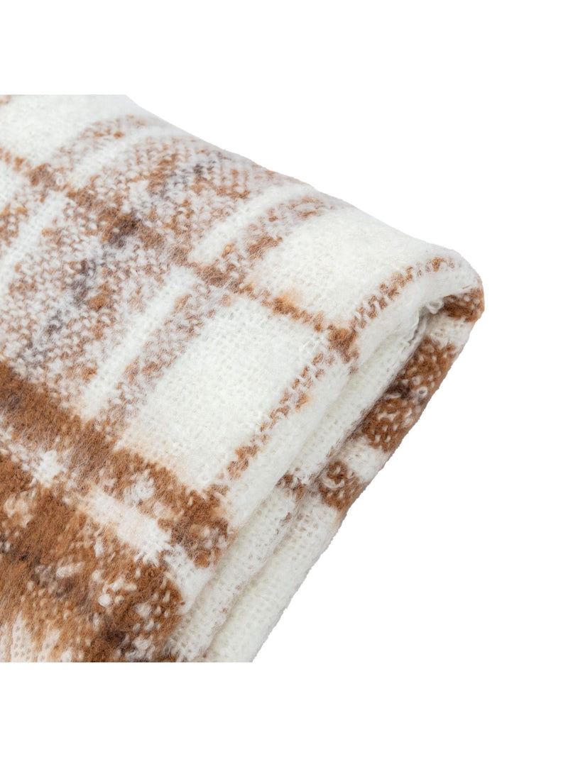 Gallery Home brown check faux throw, UK version