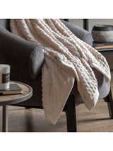 Next Gallery Home Grey Jacquard Velvet Knitted Throw 150x200cm- Buy online at McGrocer