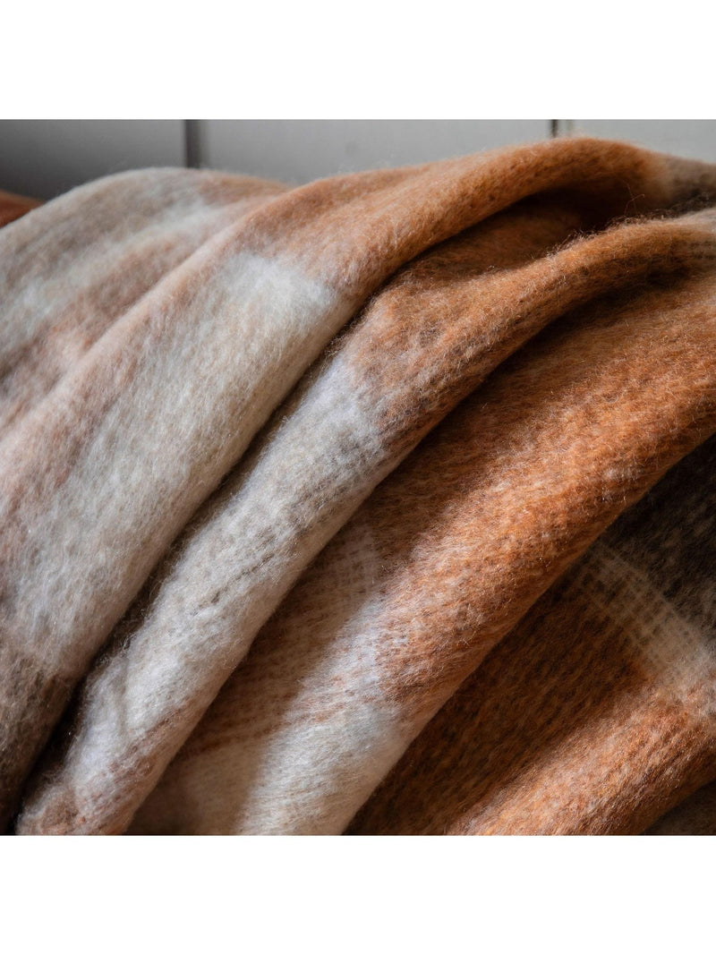 Gallery Home orange check throw - British product