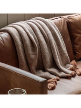 Next Gallery Home Orange Knitted Border Tassel Throw 200cm x 130cm- Buy online at McGrocer