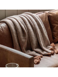 Gallery Home orange knitted border tassel throw - British product