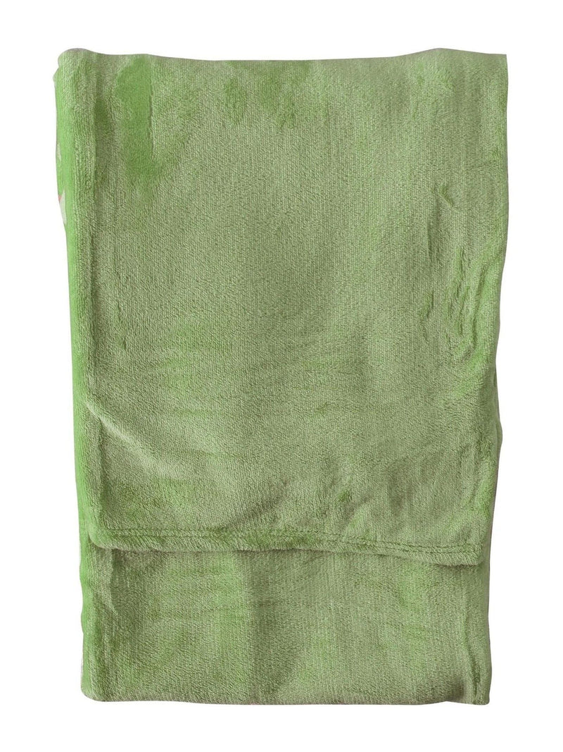 Gallery Home green rolled flannel fleece throw (British brand)