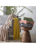 Gallery Home green rolled flannel fleece throw (British brand)