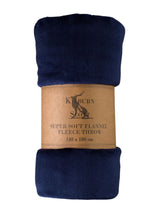Next Gallery Home Blue Rolled Flannel Fleece Throw 200cm x 140cm- Buy online at McGrocer