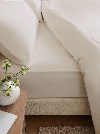 Next Ivory Brushed Cotton Supersoft Deep Fitted Sheet- Buy online at McGrocer