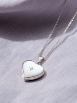 Next Posh Totty Designs Sterling Silver Diamond Love Heart Locket Necklace 18mm x 18mm- Buy online at McGrocer