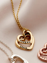 Next Posh Totty Designs Gold Plated Personalised Names Hearts Necklace- Buy online at McGrocer