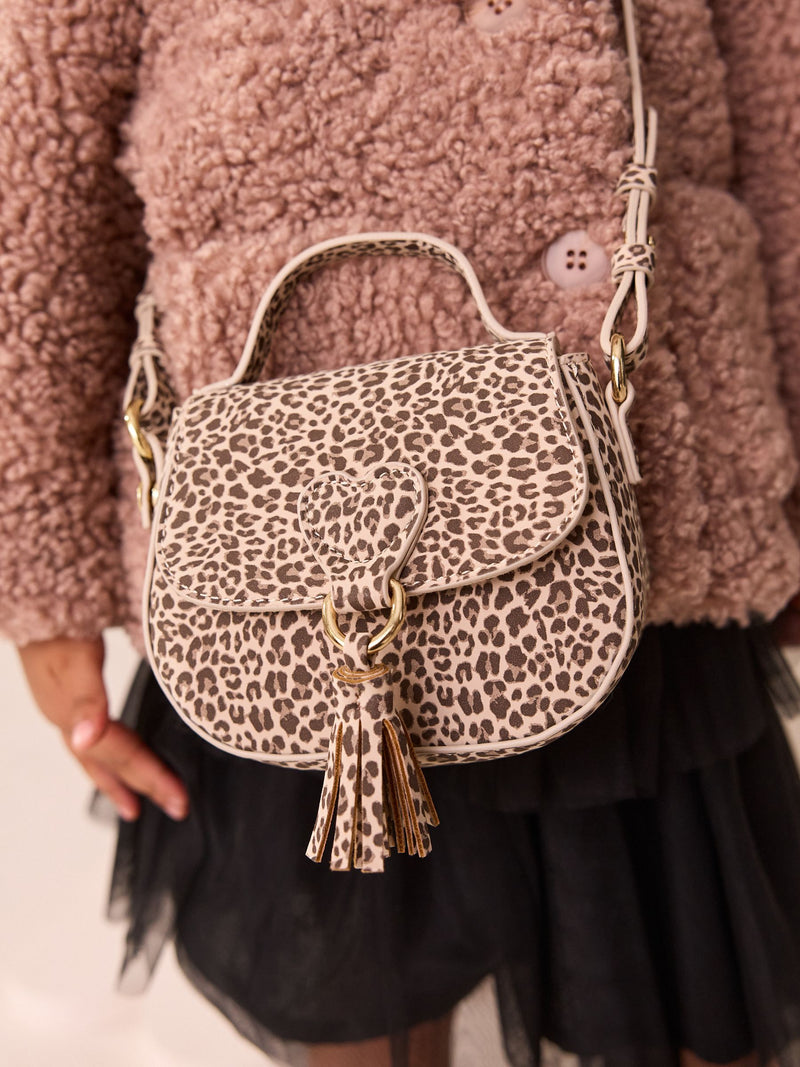Western cross-body bag with animal print, imported from the UK