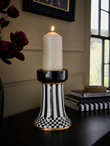 Next Black/White Check Ceramic Pillar Candle Holder- Buy online at McGrocer