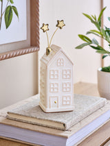 Next Cream Ceramic Winter House Ornament- Buy online at McGrocer