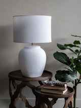 Next Libra Interiors Rhodes White Textured Ceramic Table Lamp, Large- Buy online at McGrocer