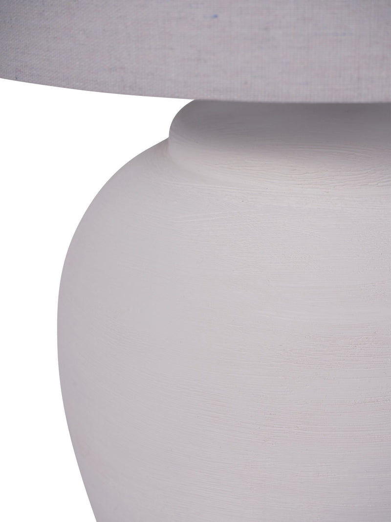 Libra Interiors Rhodes white ceramic table lamp large, UK version