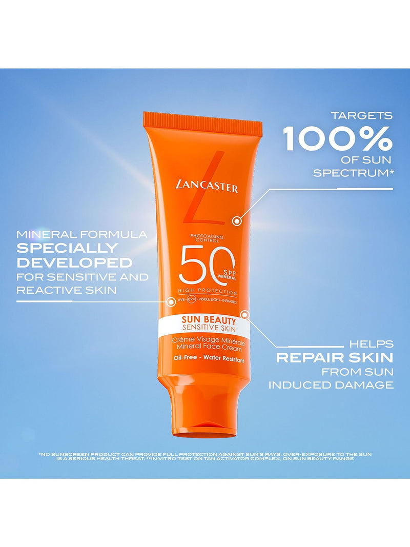 Lancaster Sun Beauty SPF 50 Sensitive Skin Mineral Face Cream 50ml, UK version