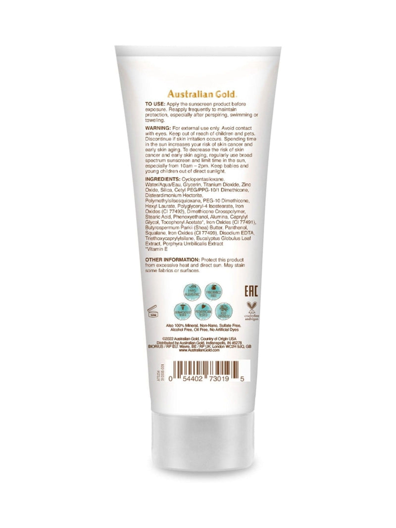 Australian Gold SPF50 tinted face lotion medium to tan - British product
