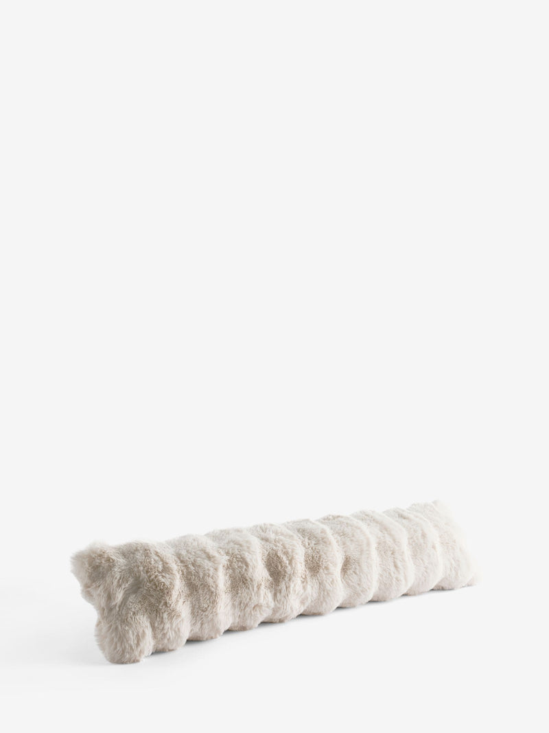 Oyster Aspen faux fur draught excluder, imported from the UK