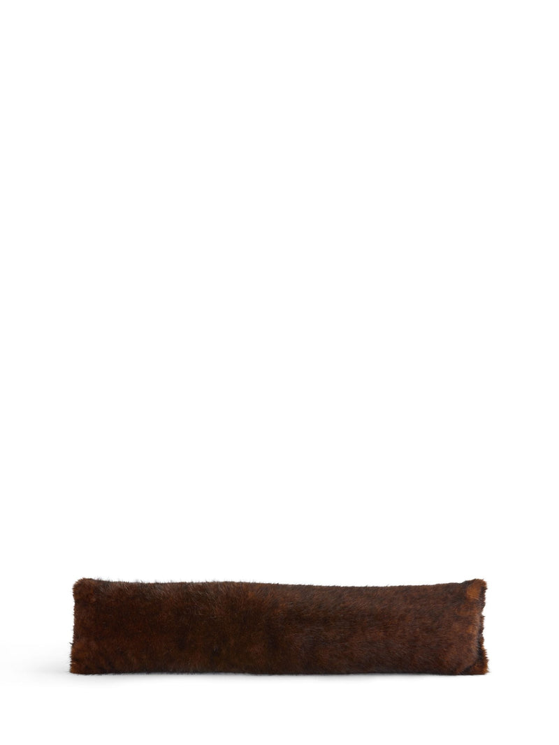 Chocolate brown fox faux fur draught excluder - British product