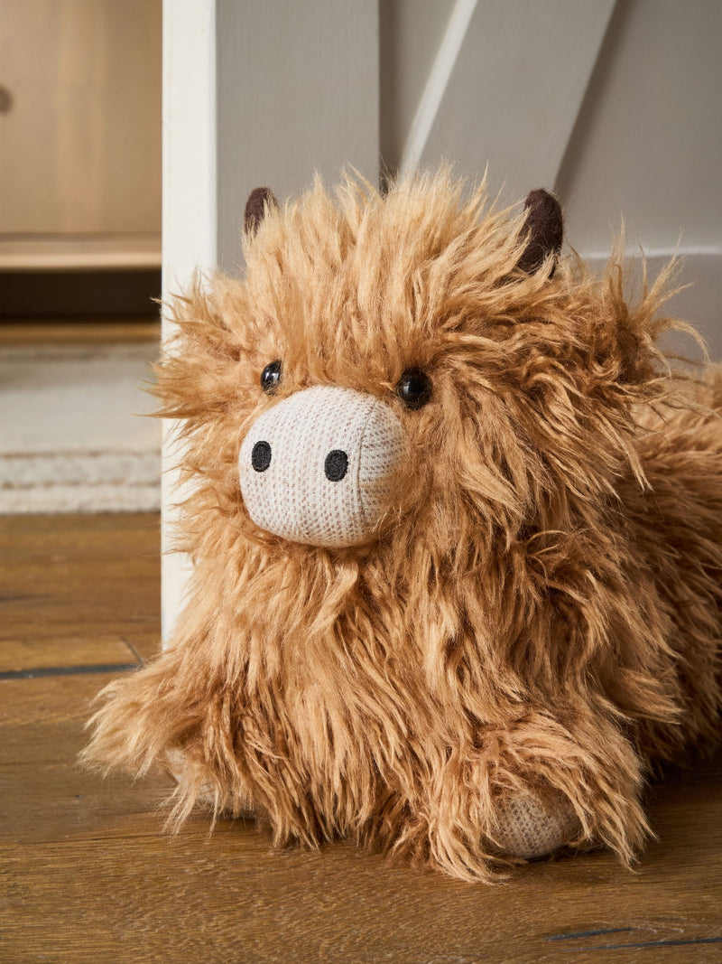 Hamish the Highland Cow draught excluder, imported from the UK