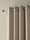 Thermal blackout eyelet curtains in natural linen blend, imported from the UK