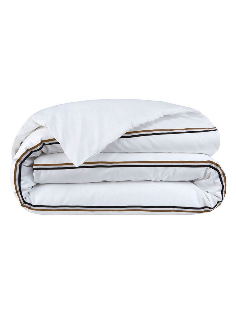 BOSS Multicolour Duvet Cover pure white cotton sateen - British product